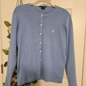 Ralph Lauren Sport Cardigan Blue Womens Size XL
